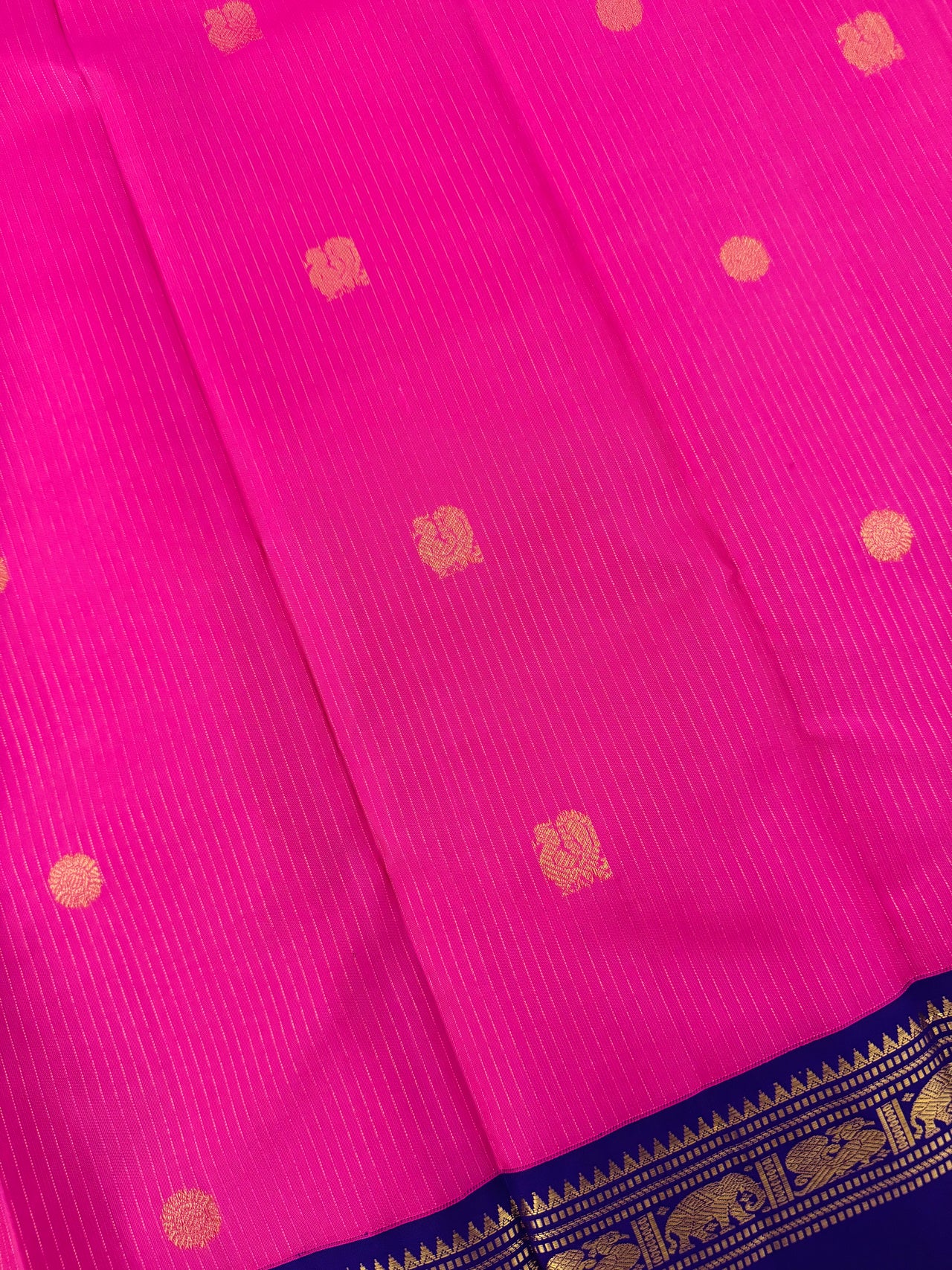Exclusive Kanchivaram Korvai Pure Silk Pure Zari Silk Saree | Bubblegum Pink & Purple | Gold Zari | Handwoven | Ships from California