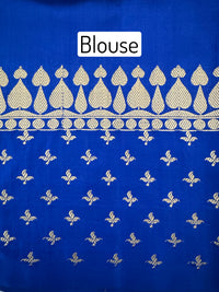 Thumbnail for Banarasi Katan Silk Saree | Royal Blue | Gold Zari | Handwoven | Silk Mark Certified | Ships from California