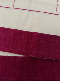 Thumbnail for ShopNaya Exclusive | Handwoven | Contemporary Pure Cotton Saree | No Blouse | Off-White & Red | Handloom Mark | Ships from California