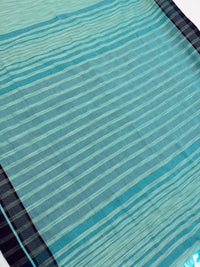 Thumbnail for ShopNaya Exclusive | Handwoven | Pure Cotton Saree | Jamdani Weave | No Blouse | Sky Blue | Thread Work | Ships from California
