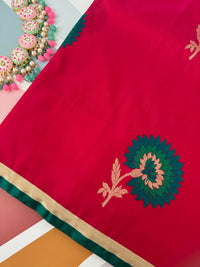 Thumbnail for Banarasi Katan Silk Saree | Kadwa weave | Hot Pink | Gold Zari | Handwoven | Silk Mark Certified | Ships from California
