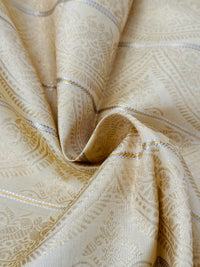 Thumbnail for Exclusive Kanchivaram Designer Pure Silk Pure Zari Silk Saree | Beige & Gold | Handwoven | Ships from California
