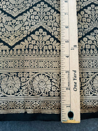 Thumbnail for Banarasi Katan Brocade Pure Silk Saree | Black | Gold Zari | Handwoven | Silk Mark Certified | Ships from California