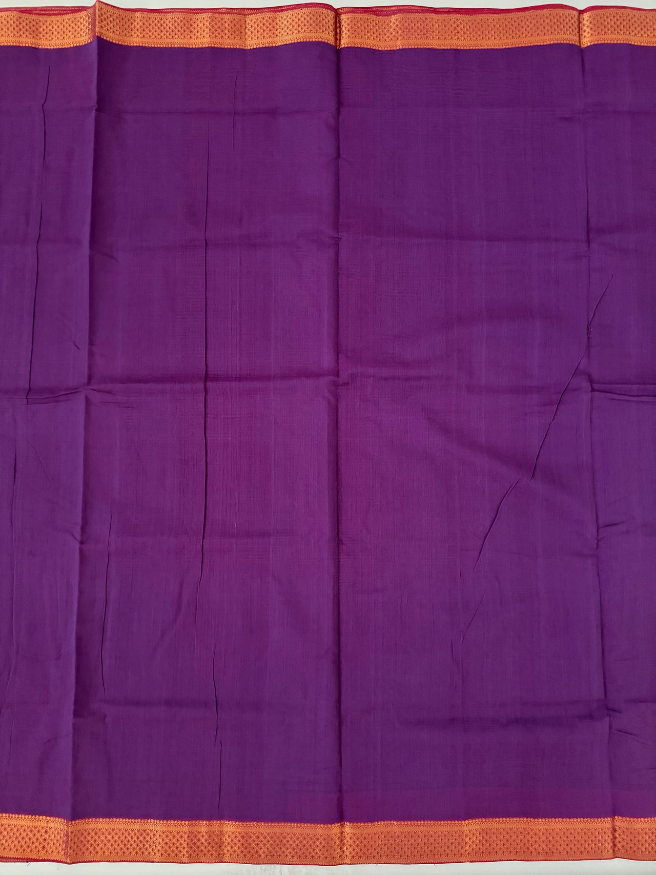 Handwoven Mangalgiri Cotton Saree | Purple | Gold Zari | Ships from California
