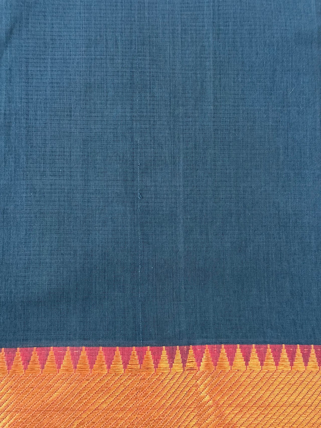 Handwoven Mangalgiri Cotton Saree | Blue | Gold Zari | Handwoven | Ships from California