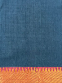 Thumbnail for Handwoven Mangalgiri Cotton Saree | Blue | Gold Zari | Handwoven | Ships from California