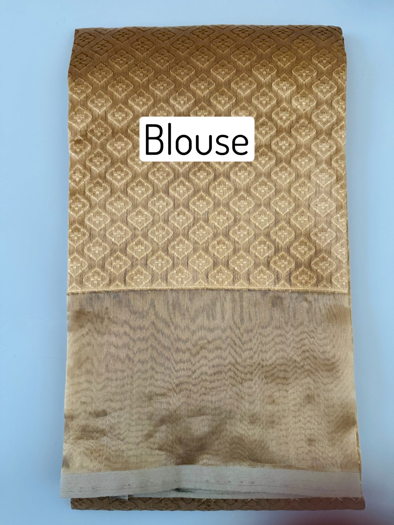 Banarasi Kora Tissue Organza Silk Saree | Golden Beige | Gold Zari | Handwoven | Ships from California