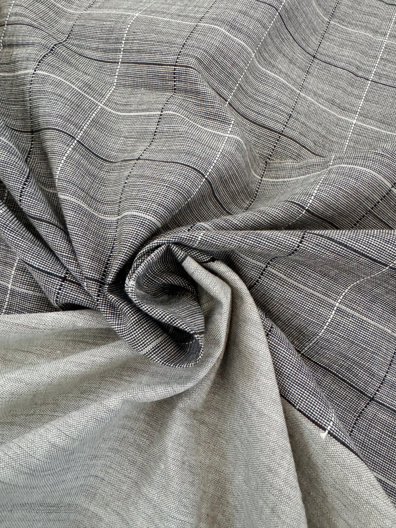 ShopNaya Exclusive | Handwoven | Contemporary Pure Cotton Saree | No Blouse | Gray & Black | Handloom Mark | Ships from California