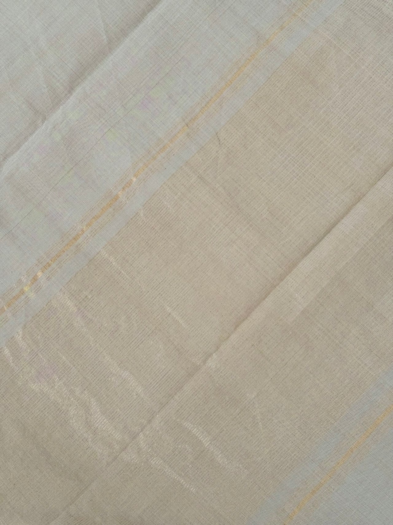 Handwoven Mangalgiri Cotton Saree | Beige | Gold Zari | Handwoven | Ships from California