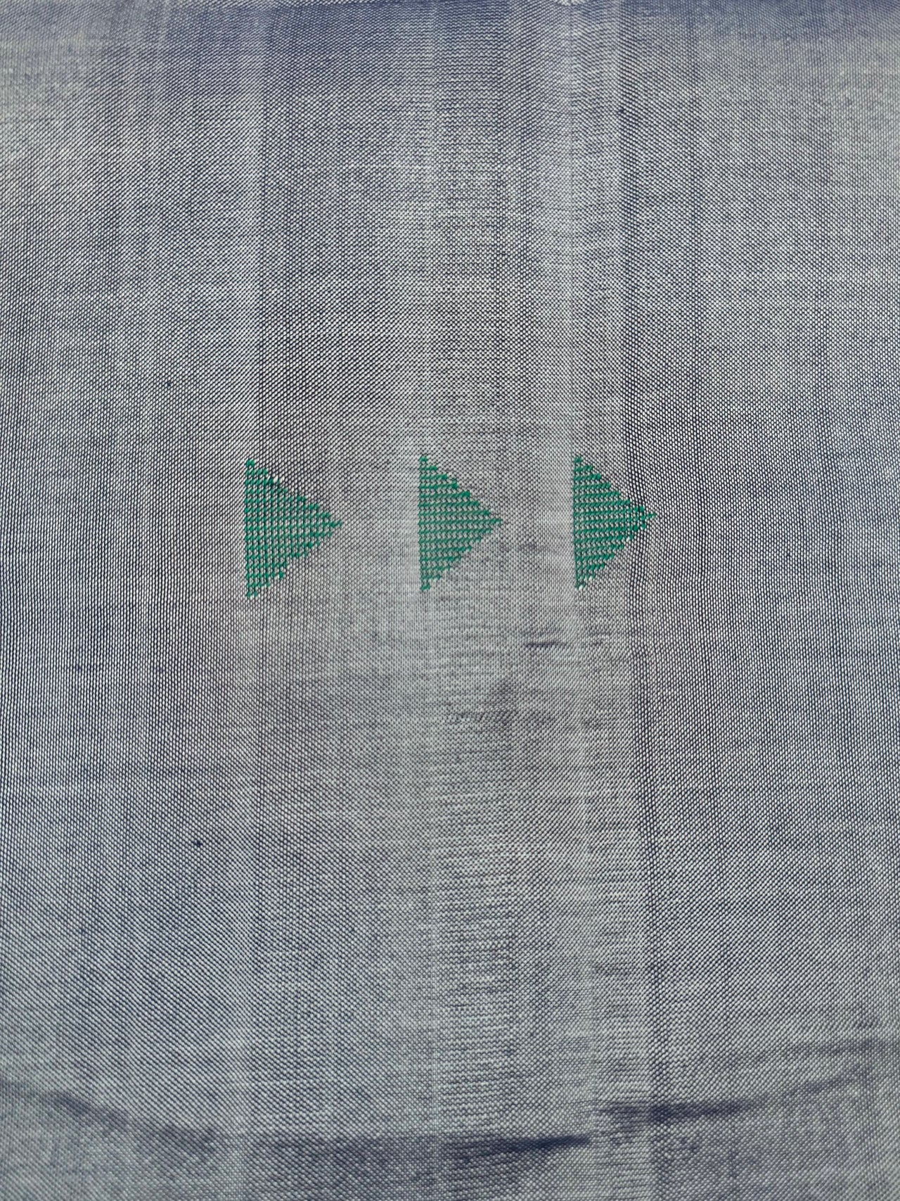 ShopNaya Exclusive | Handwoven | Pure Cotton Saree | Jamdani Weave | No Blouse | Metallic Blue Gray | Thread Work | Handloom Mark | Ships from California