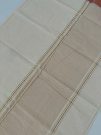 Thumbnail for Handwoven Mangalgiri Cotton Saree | White | Gold Zari | Handwoven | Ships from California