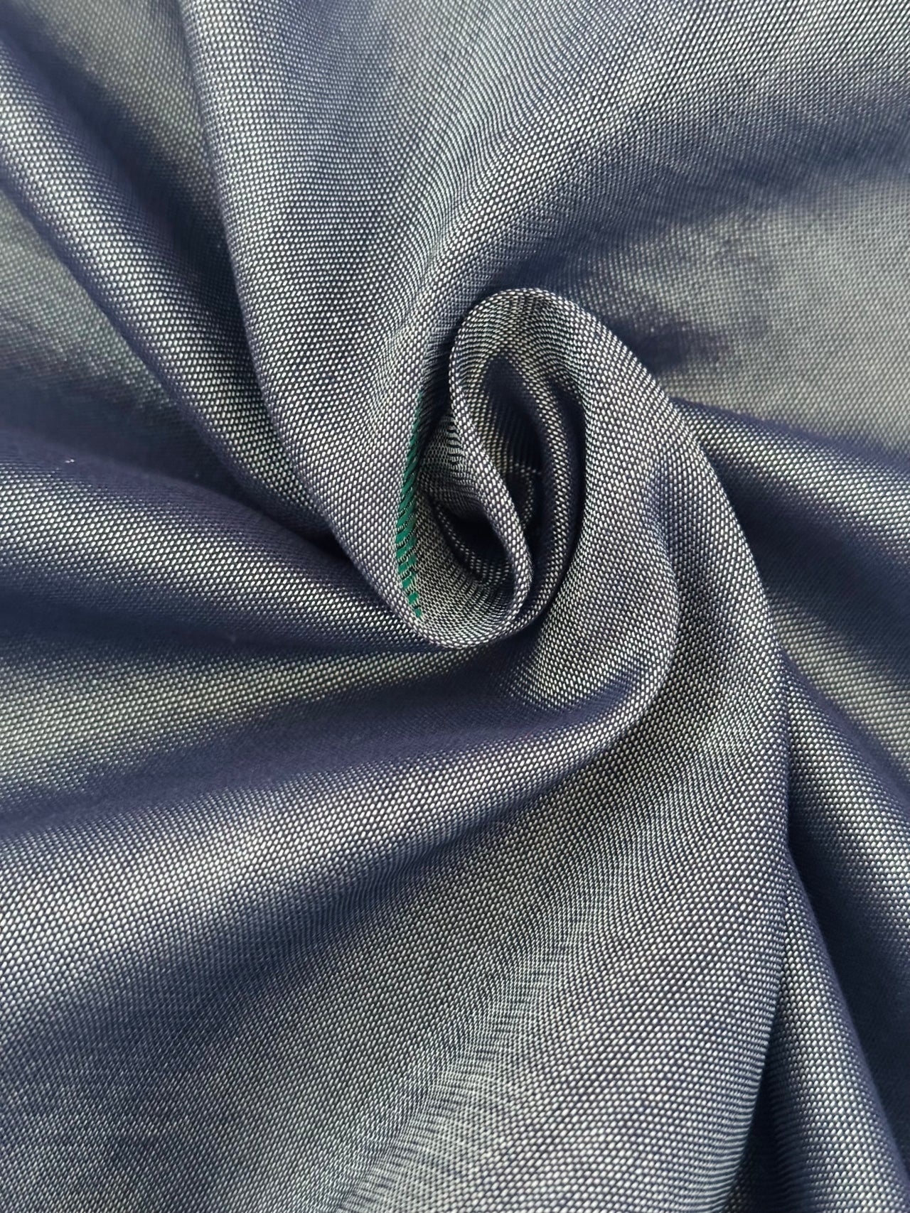 ShopNaya Exclusive | Handwoven | Pure Cotton Saree | Jamdani Weave | No Blouse | Metallic Blue Gray | Thread Work | Handloom Mark | Ships from California