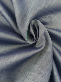 Thumbnail for ShopNaya Exclusive | Handwoven | Pure Cotton Saree | Jamdani Weave | No Blouse | Metallic Blue Gray | Thread Work | Handloom Mark | Ships from California