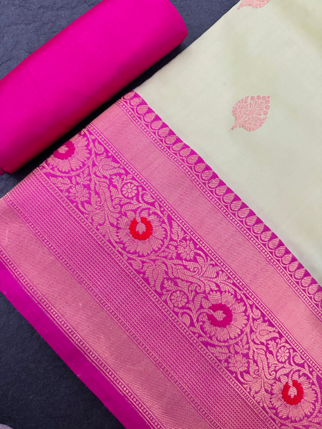 Banarasi Katan Pure Silk Saree | Light Pistachio Green & Pink | Gold Zari | Handwoven | Silk Mark Certified | Ships from California