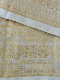 Thumbnail for Exclusive Kanchipuram Pure Silk Saree | Off White | Ven Pattu | Pure Zari | Handwoven | Ships from California | Pushpam - ShopNaya Exclusive