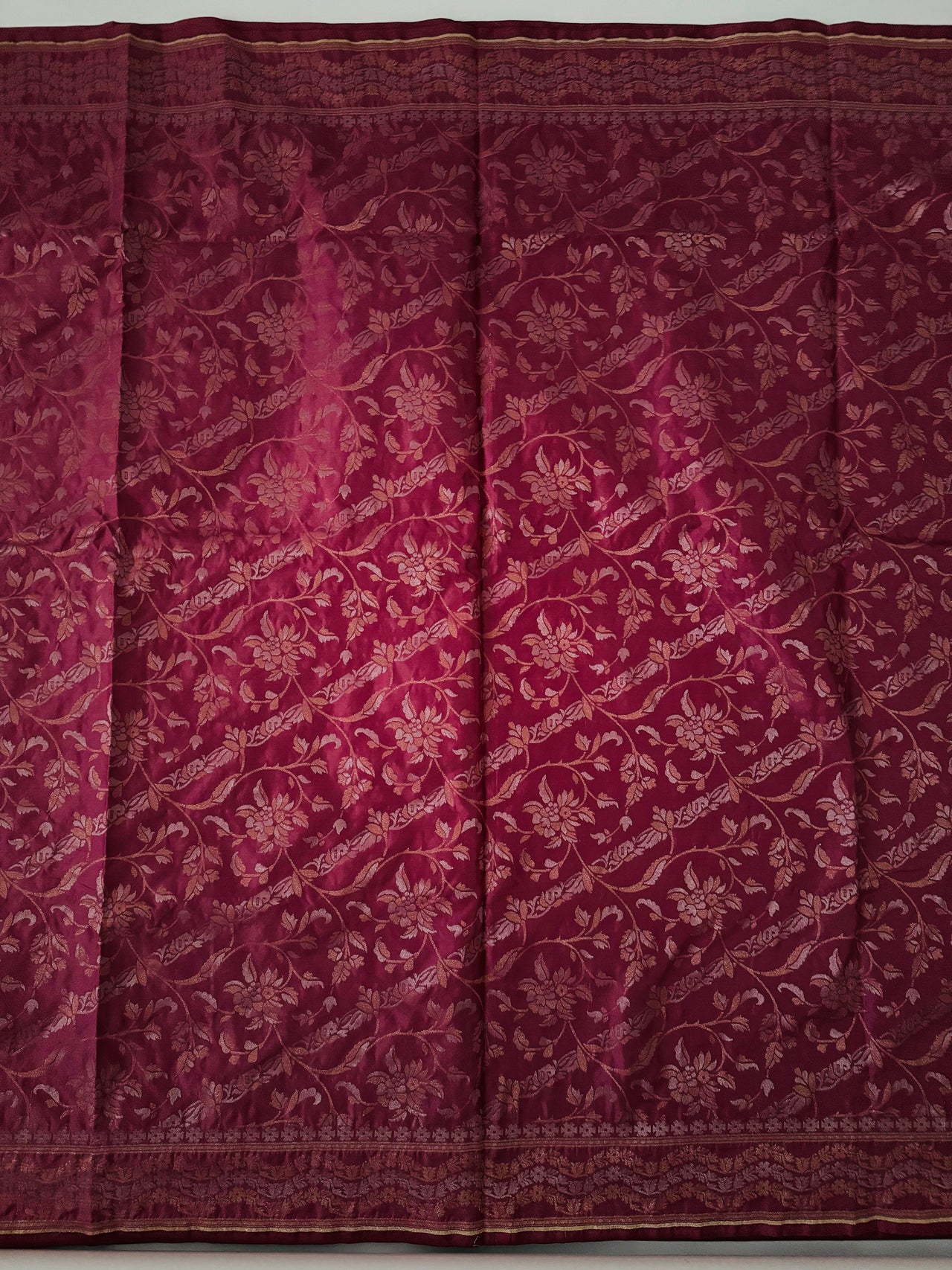 Banarasi Katan Pure Silk Saree | Shade of Mauve Pink | Gold & Silver Zari | Handwoven | Ships from California