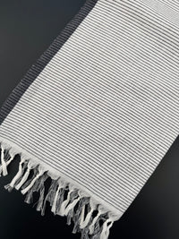 Thumbnail for ShopNaya Exclusive | Handwoven | Contemporary Pure Cotton Saree | No Blouse | Gray & Black | Handloom Mark | Ships from California