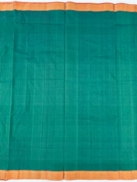 Thumbnail for Handwoven Mangalgiri Cotton Saree | Peacock Blue Green | Gold Zari | Handwoven | Ships from California