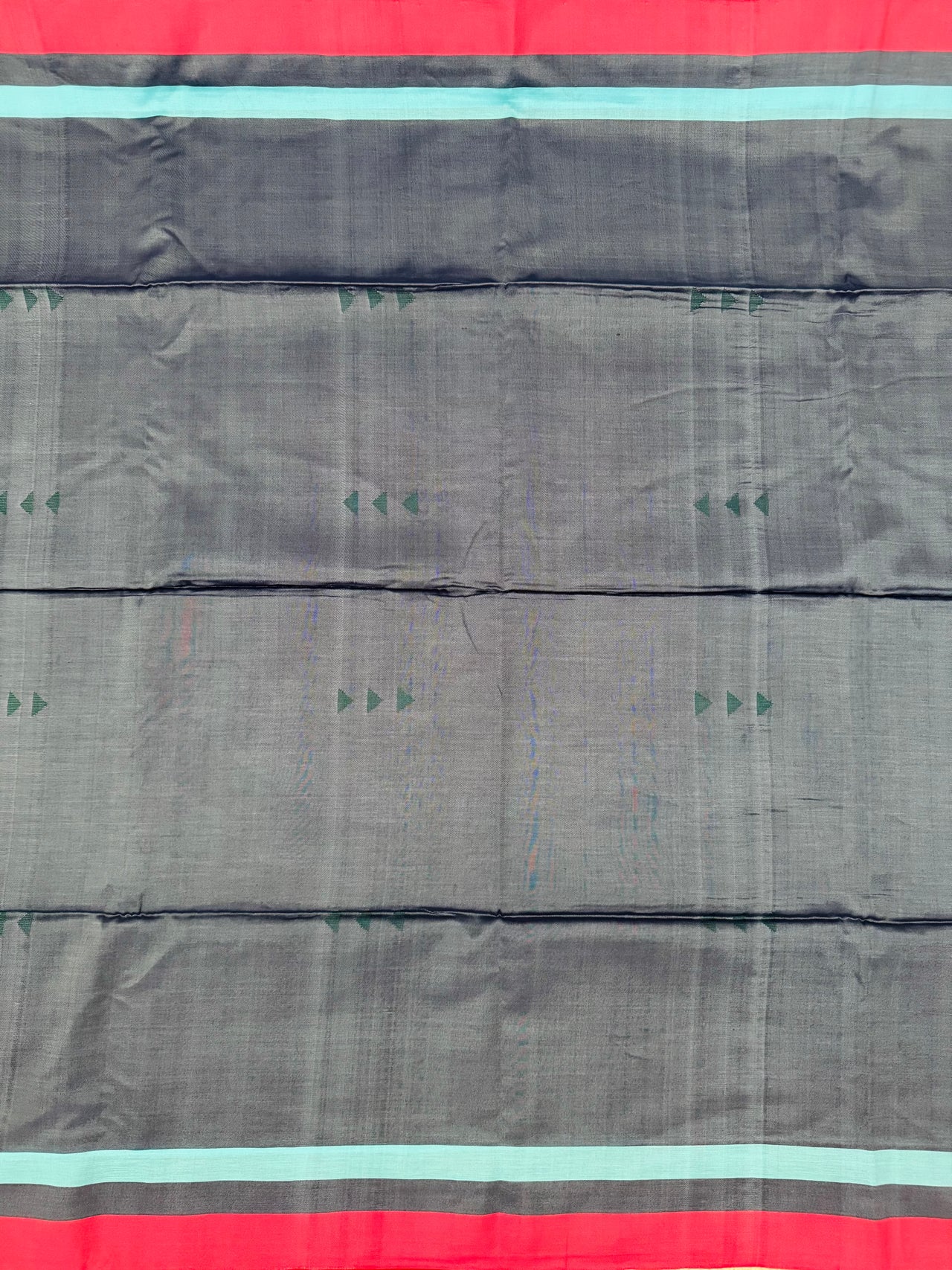 ShopNaya Exclusive | Handwoven | Pure Cotton Saree | Jamdani Weave | No Blouse | Metallic Blue Gray | Thread Work | Handloom Mark | Ships from California