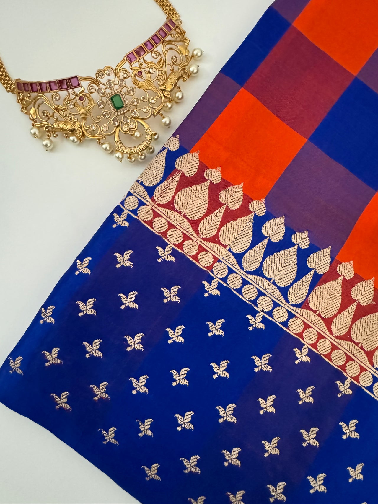 Banarasi Katan Silk Saree | Royal Blue | Gold Zari | Handwoven | Silk Mark Certified | Ships from California