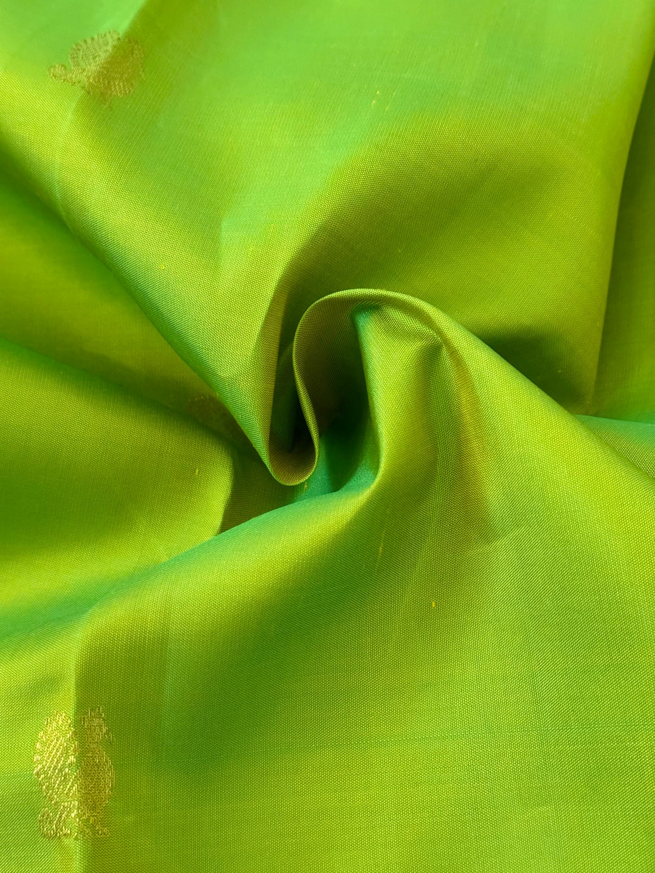 Kanchipuram Pure Silk Pure Zari Korvai Saree | Purple & Chartreuse | Contrast Border | Handwoven | Ships from California