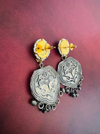 Thumbnail for German Silver Ahmedabadi Kundan Choker Set | Semi-Precious Stones | Contains Nickel | Gold Plated | Free Shipping | Ships from California