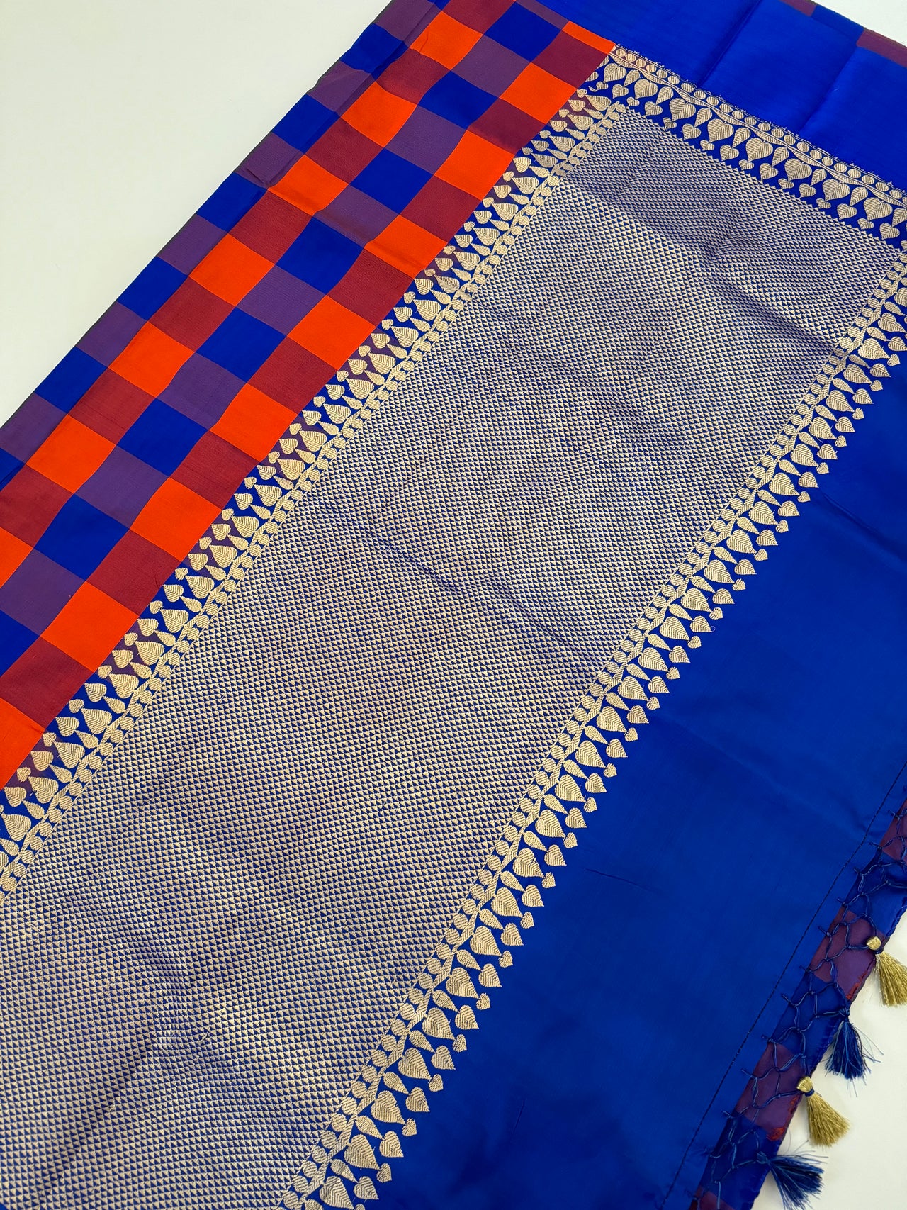 Banarasi Katan Silk Saree | Royal Blue | Gold Zari | Handwoven | Silk Mark Certified | Ships from California