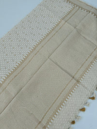 Thumbnail for Banarasi Cotton Patola Saree | Off-White | Gold Zari | Handwoven | Ships from California