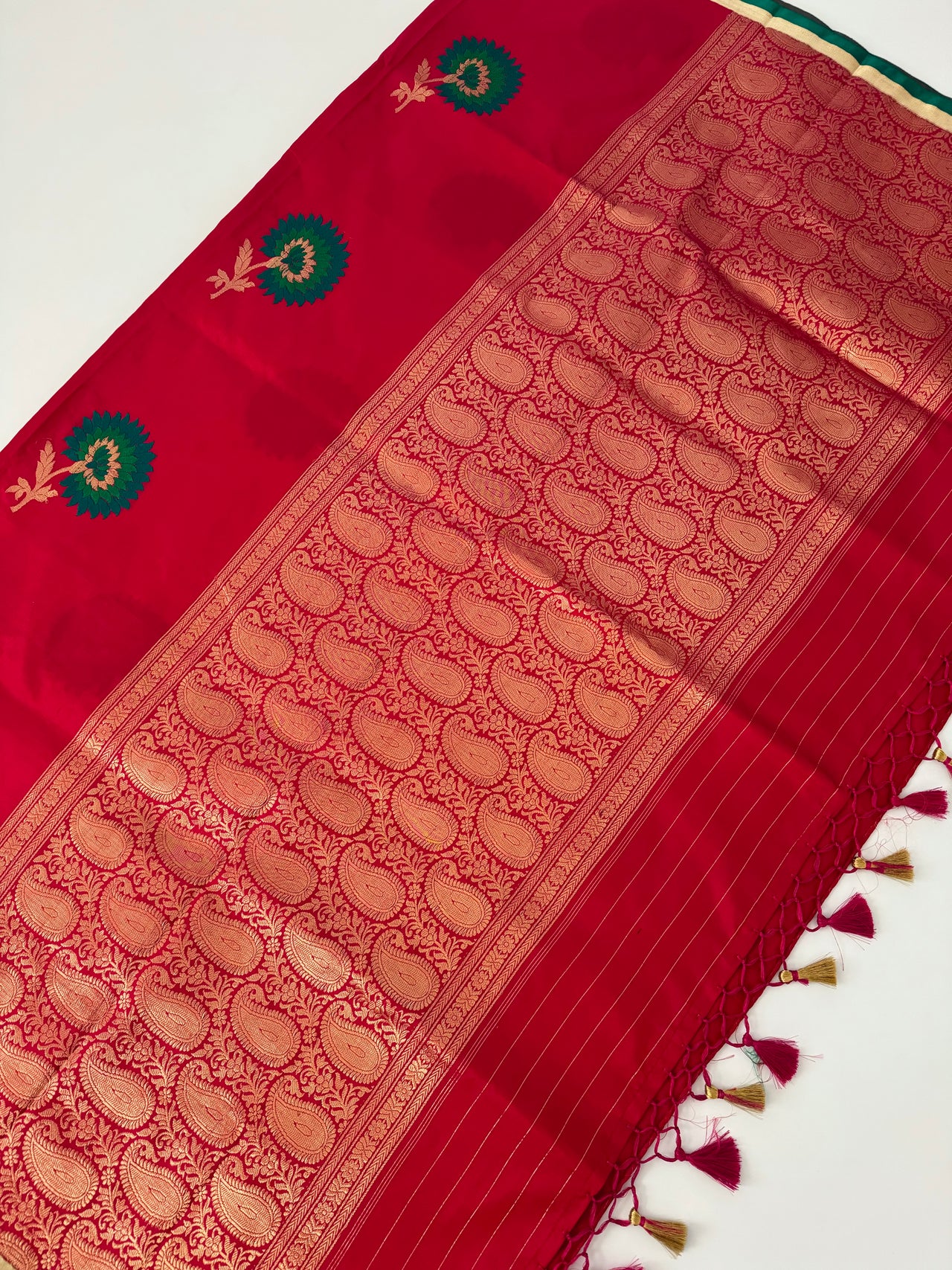 Banarasi Katan Silk Saree | Kadwa weave | Hot Pink | Gold Zari | Handwoven | Silk Mark Certified | Ships from California