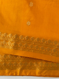Thumbnail for Lightweight Banarasi Katan Silk Saree | Tumeric Yellow | Gold Zari | Handwoven | Silk Mark Certified | Ships from California