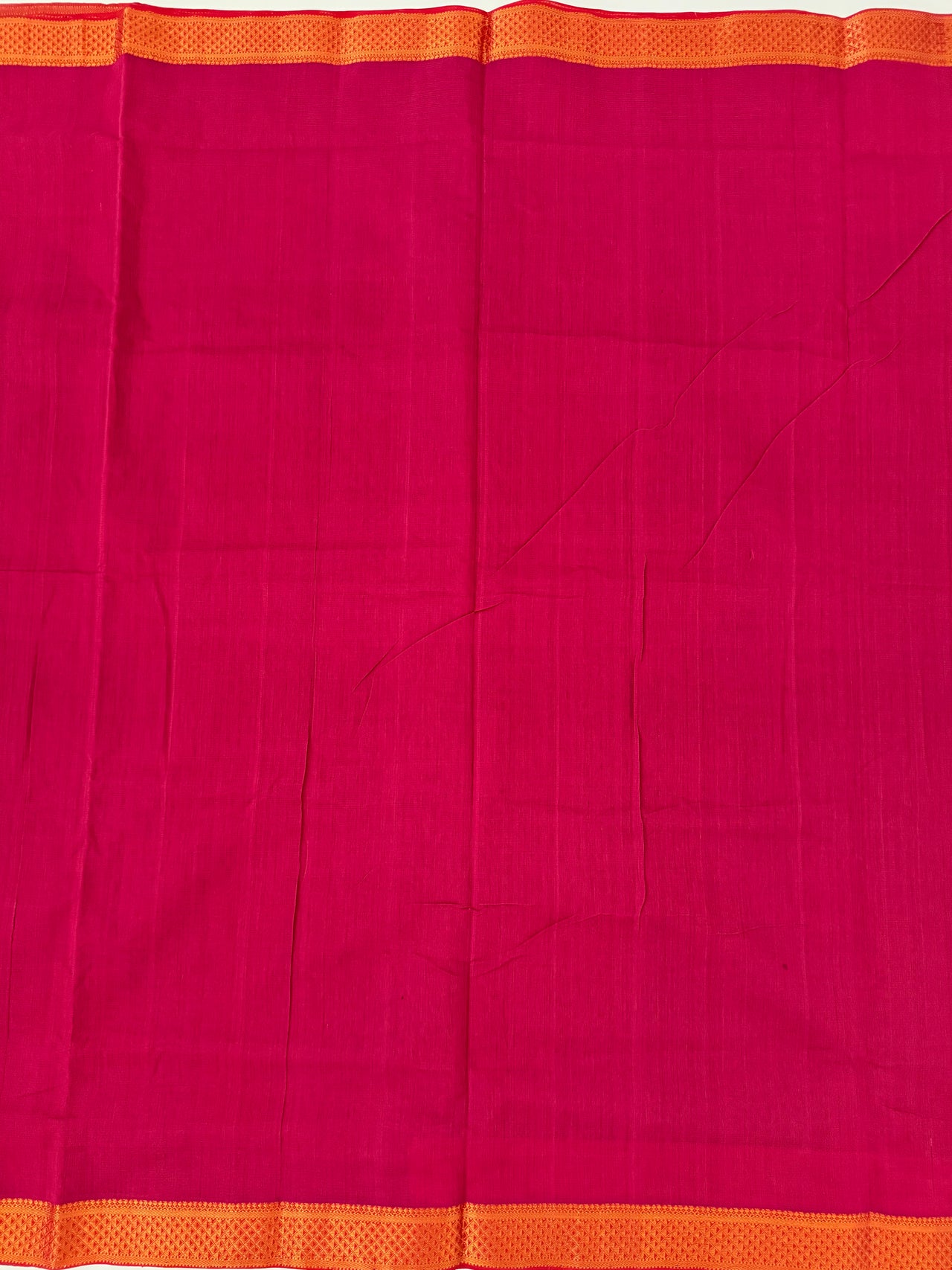 Handwoven Mangalgiri Cotton Saree | Magenta Pink | Gold Zari | Handwoven | Ships from California