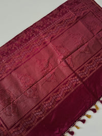 Thumbnail for Banarasi Katan Pure Silk Saree | Shade of Mauve Pink | Gold & Silver Zari | Handwoven | Ships from California