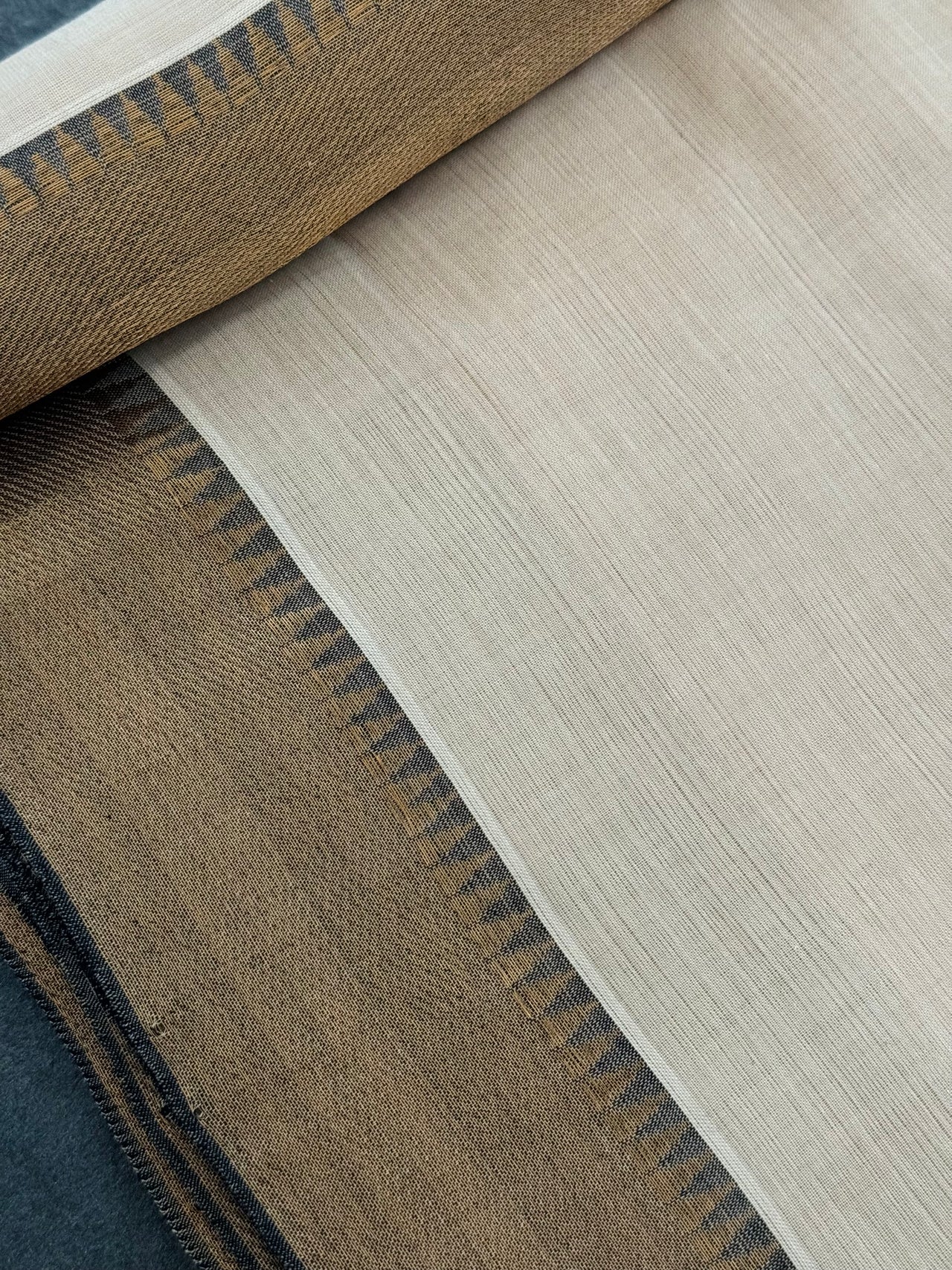 Handwoven Mangalgiri Cotton Saree | Off-White | Gold Zari | Handwoven | Ships from California