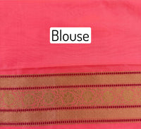 Thumbnail for Banarasi Katan Pure Silk Saree | Bright Salmon Pink | Gold Zari | Handwoven | Silk Mark Certified | Ships from California