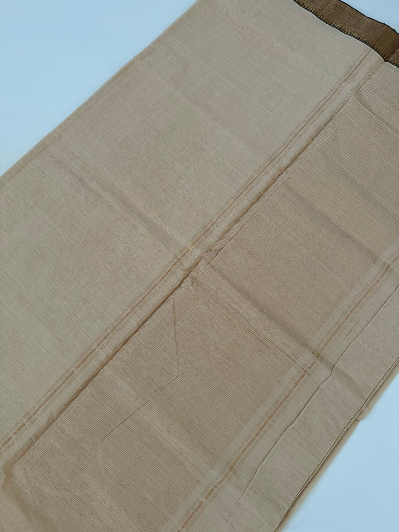 Handwoven Mangalgiri Cotton Saree | Off-White | Gold Zari | Handwoven | Ships from California