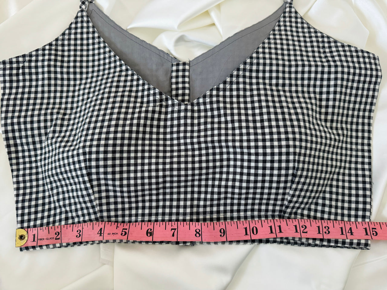 Ready To Wear Saree Blouse | Handwoven Cotton | Size 34 | Black and White Checks | Sphagetti Strap | Free Shipping | Ships from California