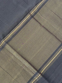 Thumbnail for Handwoven Mangalgiri Cotton Saree | Brown | Gold Zari | Handwoven | Ships from California