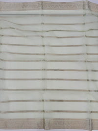 Thumbnail for ShopNaya Exclusive | Handwoven | Silk Organza | Pastel Green | Silver Zari | Ships from California