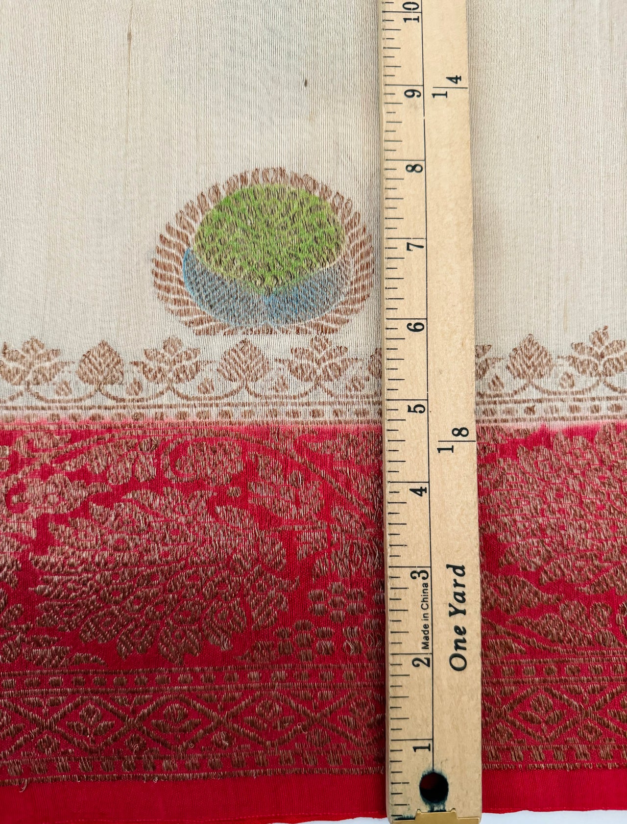 Lightweight Tussar Silk Saree | Antique Zari | Beige | Hand Brushed | Handwoven | Ships from California