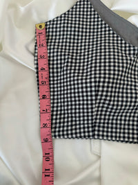 Thumbnail for Ready To Wear Saree Blouse | Handwoven Cotton | Size 34 | Black and White Checks | Sphagetti Strap | Free Shipping | Ships from California
