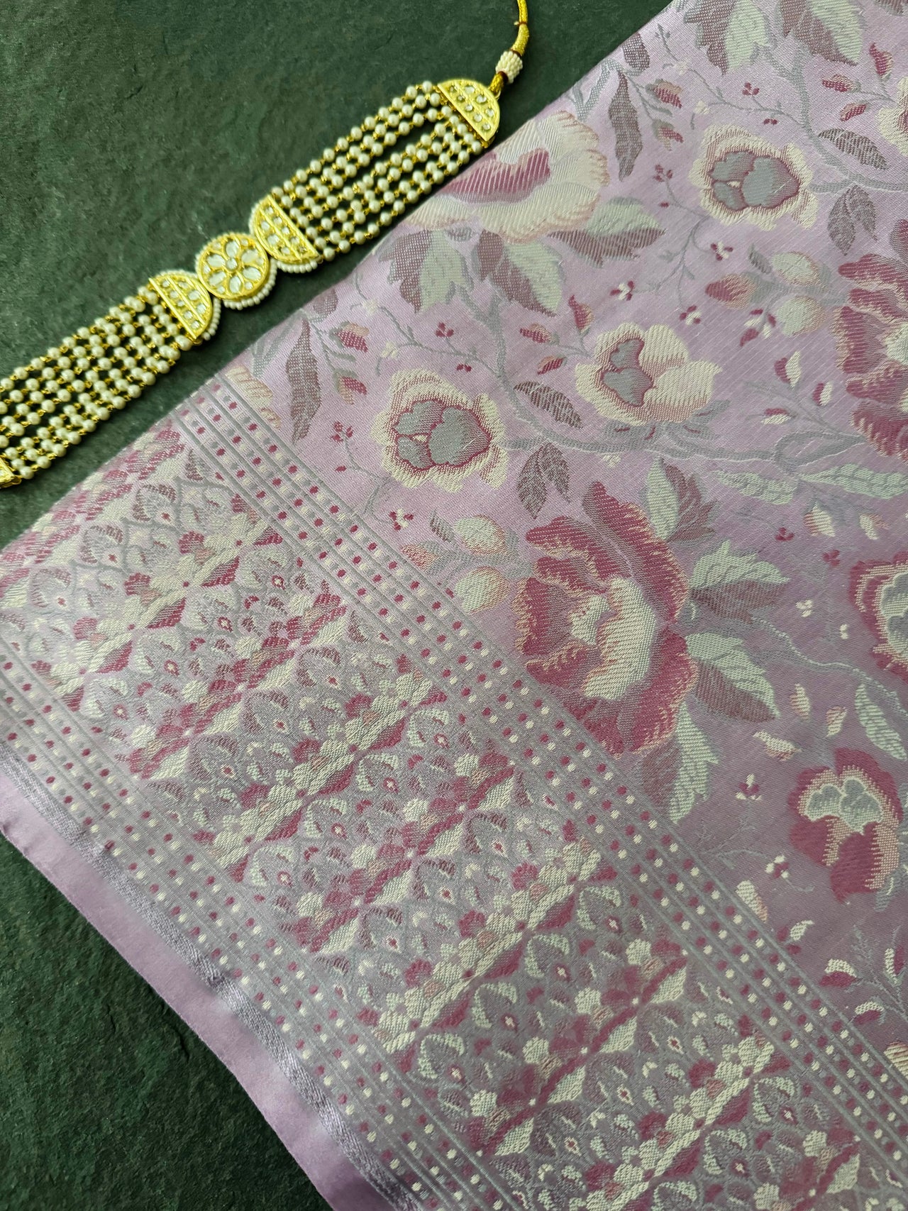 Satin Silk Saree from Banaras| Tanchoi weave | Mauve/Light Purple | Handwoven | No Zari | Silk Mark Certified | Ships from California