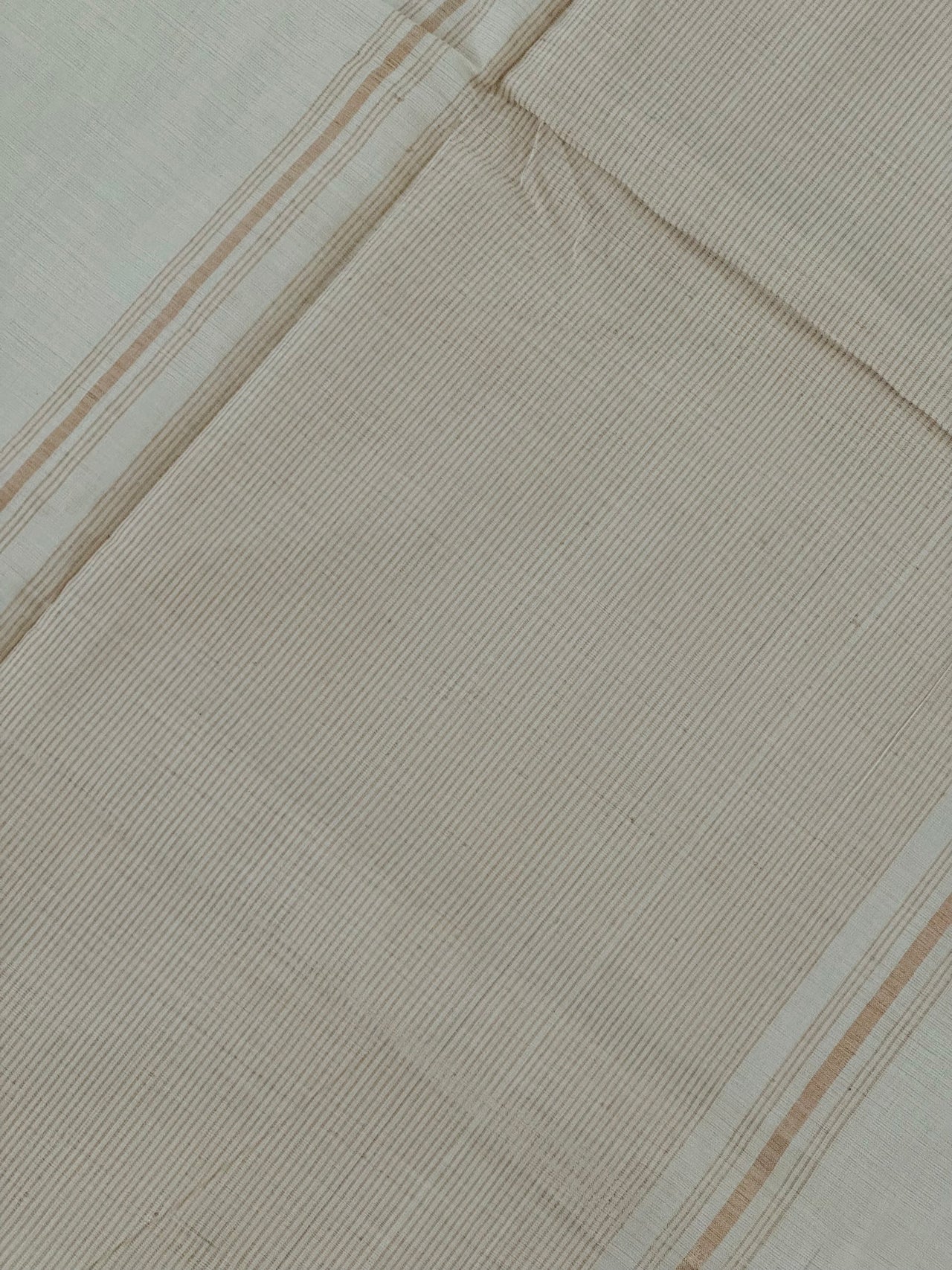 Handwoven Mangalgiri Cotton Saree | Off-White | Gold Zari | Handwoven | Ships from California