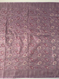 Thumbnail for Satin Silk Saree from Banaras| Tanchoi weave | Mauve/Light Purple | Handwoven | No Zari | Silk Mark Certified | Ships from California