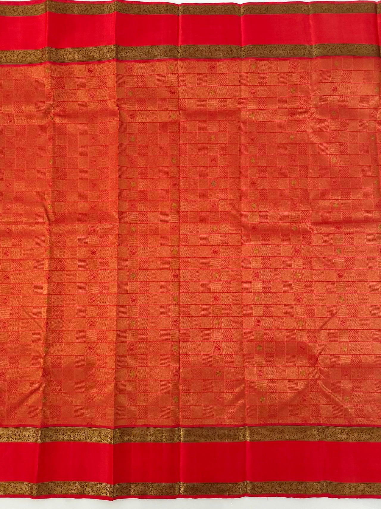 Exclusive Kanchivaram Pure Silk Pure Zari Silk Saree | Deep Green | Check Pattern | Handwoven | Ships from California