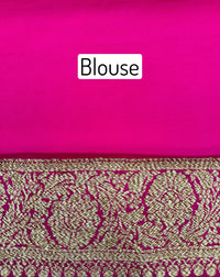 Thumbnail for Handwoven Chiffon Saree | Royal Blue & Magenta | Gold Zari | Ships from California