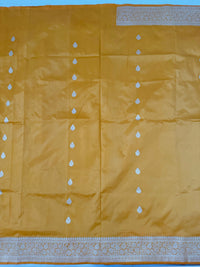 Thumbnail for Banarasi Katan Silk Saree | Kadwa weave | Yellow | Handwoven | Silk Mark Certified | Ships from California