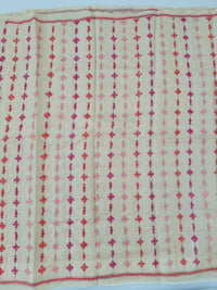 Thumbnail for Lightweight Kutch Embroidery Pure Tussar Silk Saree | Off White | Gujarati Hand Embroidery | Ships from California
