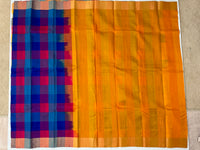 Thumbnail for Jute & Mulberry Silk half and half saree from Kanchipuram | Handwoven | Ships from California