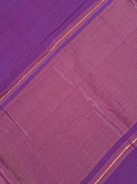 Thumbnail for Handwoven Mangalgiri Cotton Saree | Purple | Gold Zari | Ships from California
