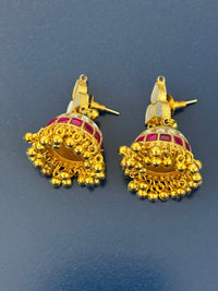 Thumbnail for Ahmedabadi Kundan Fusion Necklace Set | Semi-Precious Stones | Brass Base | Gold Plated | Silver Foil | Free Shipping | Ships from California